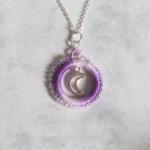 Fantasy Beaded Moon Pendant
