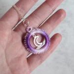 Fantasy Beaded Moon Pendant