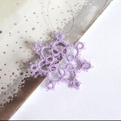 Lilac Lace Christmas Decoration in Tatting