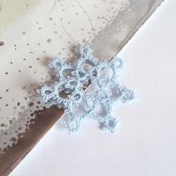 Tatted Blue Lace Christmas Decoration
