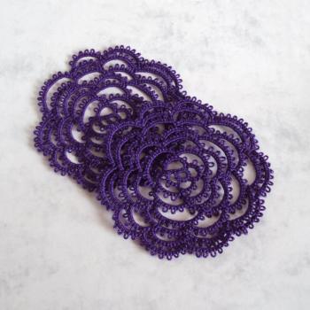 Goth Lace Rose Coasters - Set Of Two